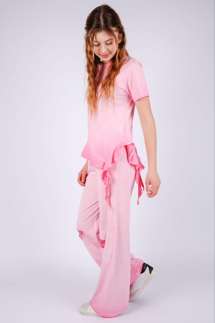 Pembe Fırfır Detaylı Takım